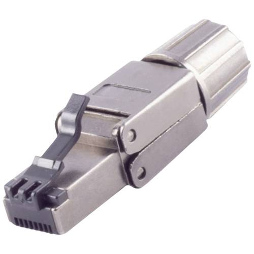 BKL Electronic RJ-45 Stecker, werkzeuglos, quick, STP, Cat. 8.1 10121217 Schwarz 1 St.