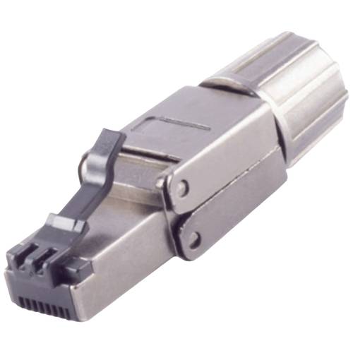 BKL Electronic RJ-45 Stecker, werkzeuglos, quick, STP, Cat. 6A 10121220 Schwarz 1 St.