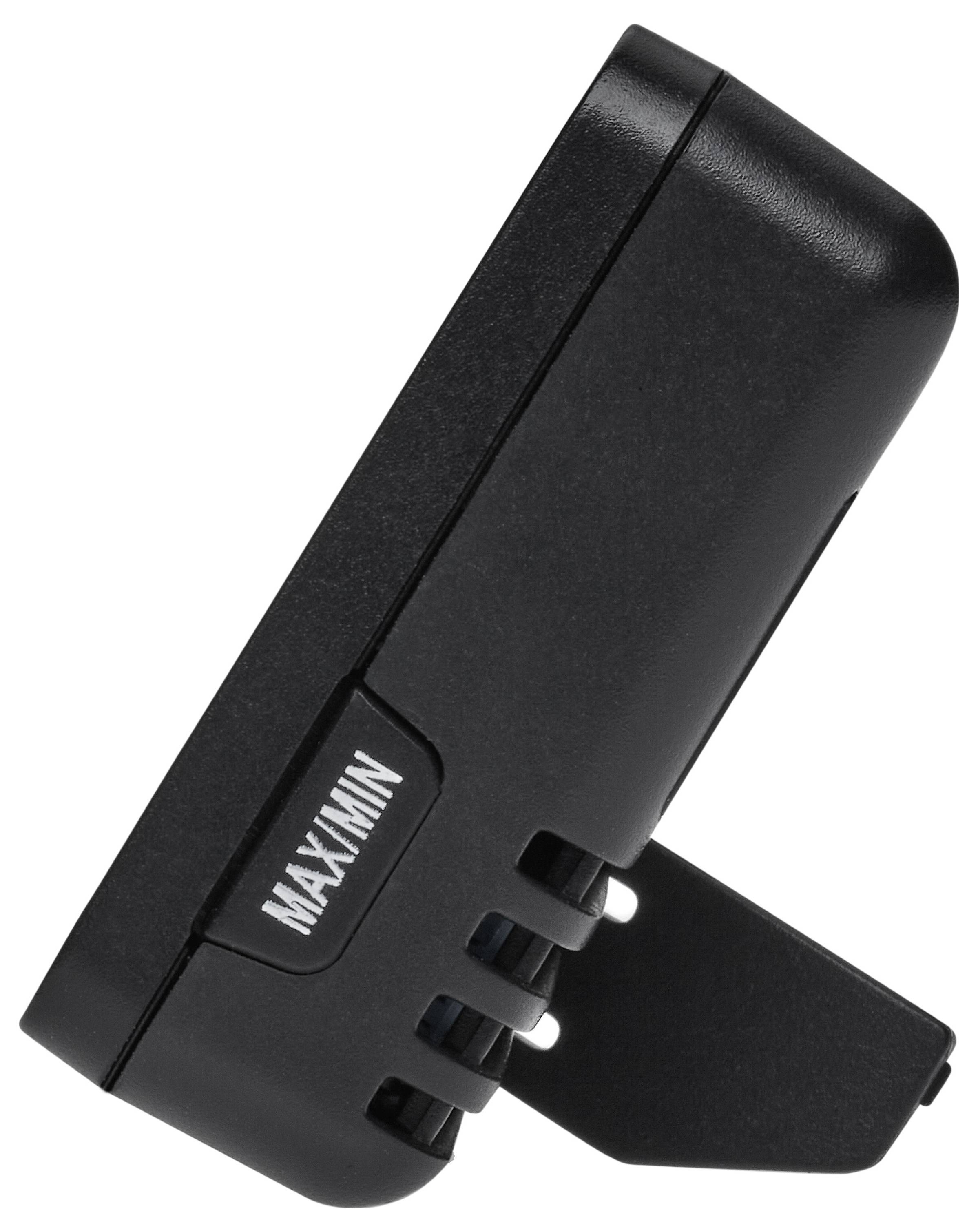 Ein schwarzes elektronisches Gerät mit einer "MAX/MIN"-Beschriftung, das vermutlich für Temperatur- oder Feuchtigkeitsmessungen verwendet wird.