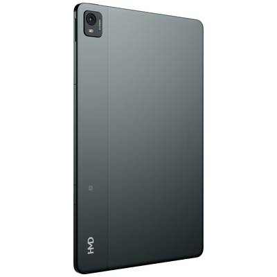 Rückansicht eines Tablets mit dunklem Gehäuse und Kamera oben links; modernes, minimalistisches Design.