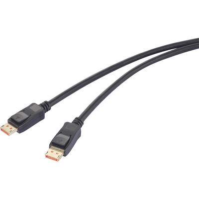 Zwei schwarze DisplayPort-Kabel mit Steckern an beiden Enden, auf weißem Hintergrund.