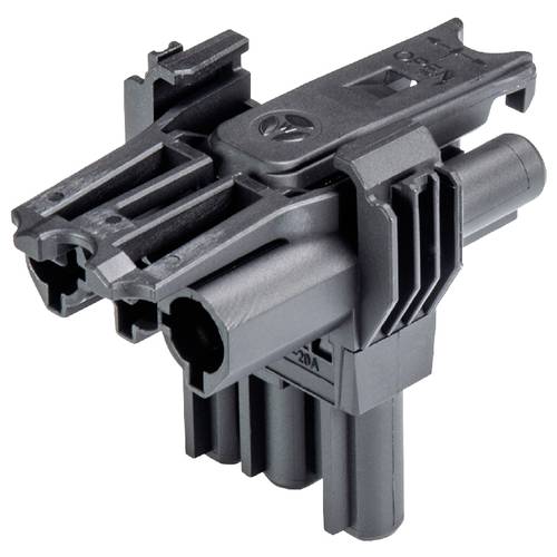 BACHMANN Verteilerblock WIELAND GST18 1xIn/2xOut, mit Befestigungsmöglichkeit, schwarz