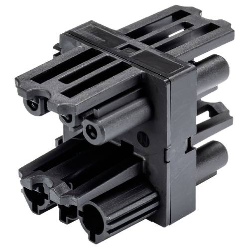 BACHMANN Verteilerblock WIELAND GST18 1xIn/3xOut mit Verriegelungslaschen, schwarz