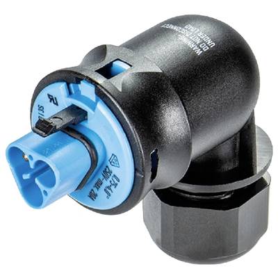 Sensor für die Erkennung von Rückfahrvorgängen, mit blauem Stecker und schwarzem Gehäuse. Wird in Fahrzeug-Parksystemen verwendet.