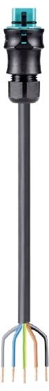 Ein mehradriges Kabel mit offenliegenden Enden und einem Stecker an der gegenüberliegenden Seite. Geeignet für elektrische Verbindungen.