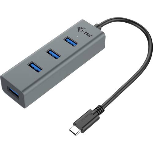 Thumbnail - i-tec I-TEC USB C Metal HUB 4 Port passive USB-Kombi-Hub Grau