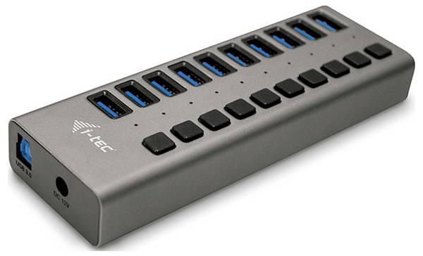 i-tec U3CHARGEHUB10 USB-Hub 10 Port USB-A USB 3.0 5 GBit/s Grau I-TEC USB 3.0 Charging HUB 10 Port