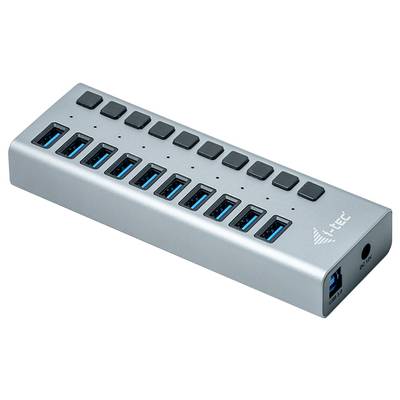 USB-Hub mit zwölf USB-Anschlüssen und LED-Anzeigen, verwendet zur Erweiterung der Verbindungsoptionen für Computer und Geräte.