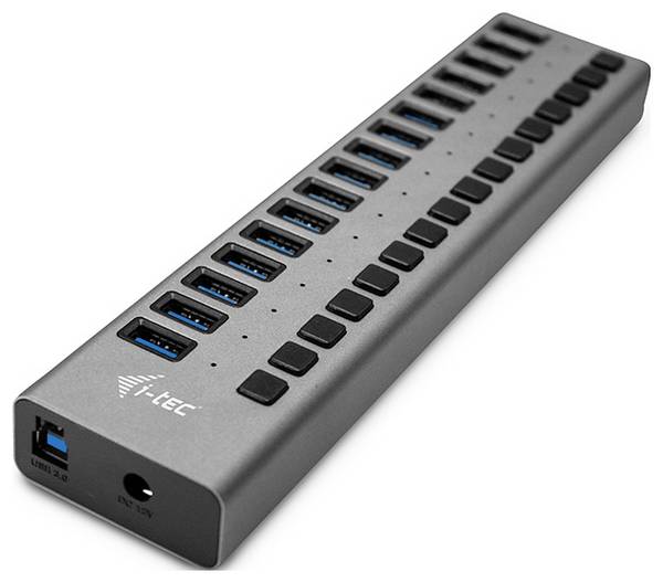 i-tec U3CHARGEHUB16 USB-Hub 16 Port USB-A USB 3.0 5 GBit/s  Grau Charging Hub