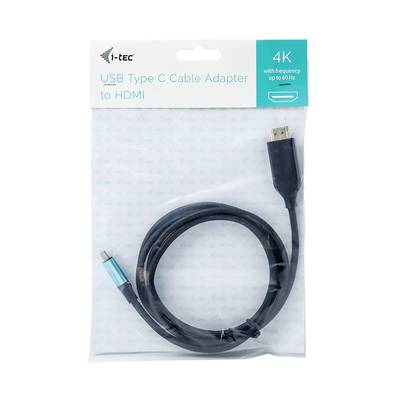 Ein USB Typ-C zu HDMI Kabeladapter in einer Verpackung mit der Aufschrift: '4K with frequency up to 60 Hz'.