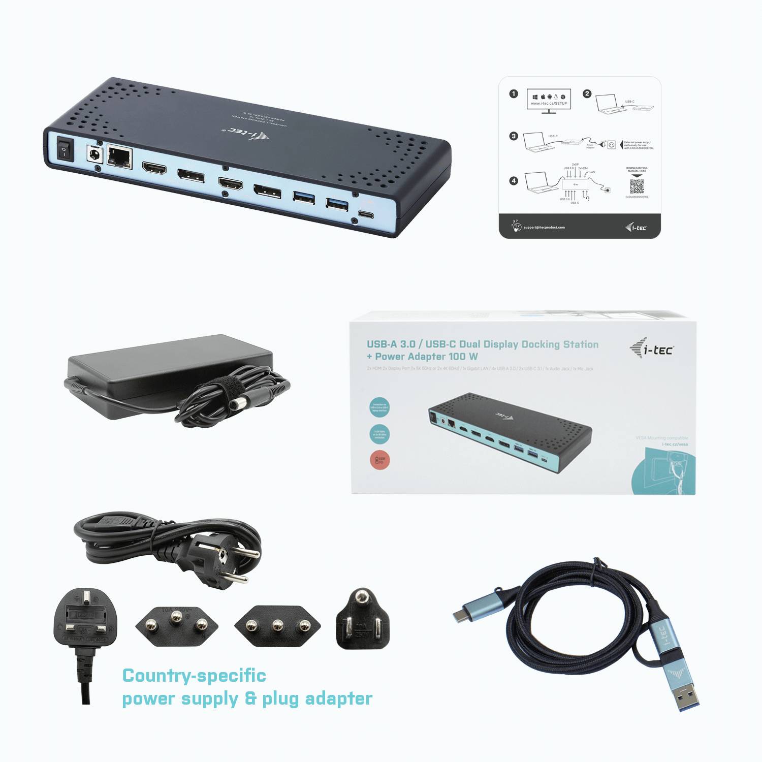 i-Tec USB 3.0 / USB-C Dual Display Docking Station + Power Delivery-11