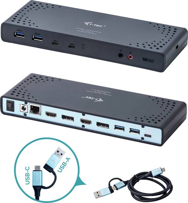 i-Tec USB 3.0 / USB-C Dual Display Docking Station + Power Delivery