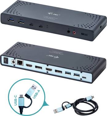 i-Tec USB 3.0 / USB-C Dual Display Docking Station + Power Delivery