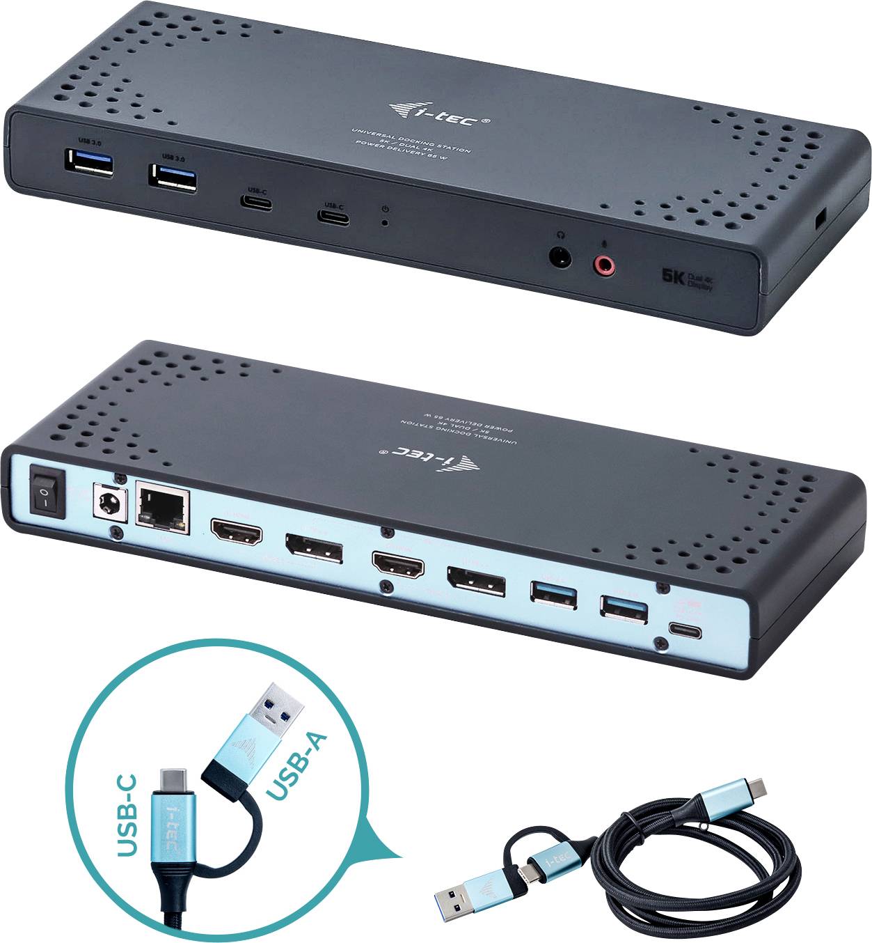 i-Tec USB 3.0 / USB-C Dual Display Docking Station + Power Delivery-0