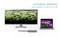 Externer Monitor neben Laptop, verbunden durch Adapter. Beide Bildschirme zeigen unterschiedliche Naturbilder. Text: 'External Monitor with resolution up-to 4K'.