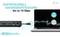 'Diagramm zeigt Datenübertragungsvergleich: Links Hub mit HDMI- und USB-Anschlüssen. Text betont "Superschnell" mit 10 Gbps.'