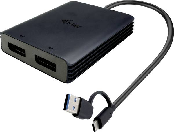 i-tec USB Adapter [1x USB-C®, USB-A - 2x DisplayPort] I-TEC USB-A/USB-C Dual 4K DP Video Ada. 0 mm Metall