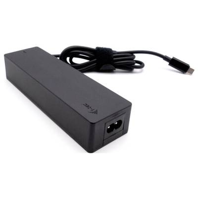 Ein schwarzes Netzteil mit USB-C-Anschluss und einem langen Kabel. Es ist für das Aufladen von Geräten geeignet.