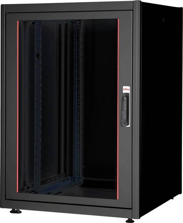 ROLINE 19-Zoll Netzwerkschrank Basic 22 HE, 800x800 BxT Glastür schwarz