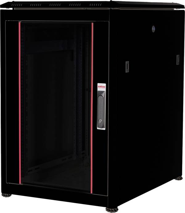ROLINE 19-Zoll Netzwerkschrank Pro 16 HE, 600x800 BxT Glastür schwarz
