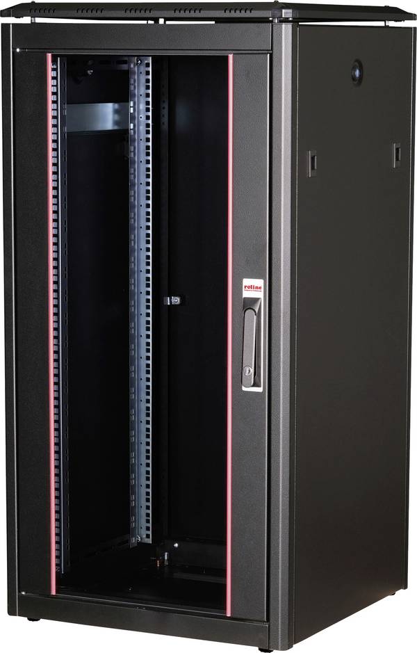 ROLINE 19-Zoll Netzwerkschrank Pro 22 HE, 600x600 BxT Glastür schwarz