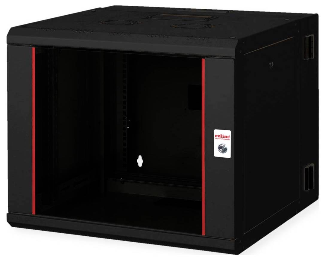 ROLINE 19-Zoll Wandgehäuse Pro 9 HE, 600x600 BxT zweiteilig schwenkbar schwarz