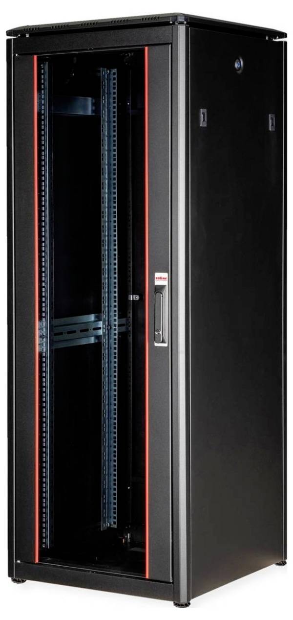 ROLINE 19-Zoll Netzwerkschrank Pro 32 HE, 600x600 BxT Glastür schwarz