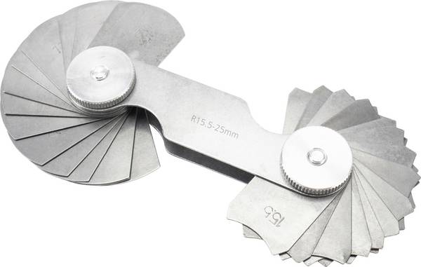 Dasqua 1351-0005 Radiuslehre metrisch 1.0 - 7.0 mm