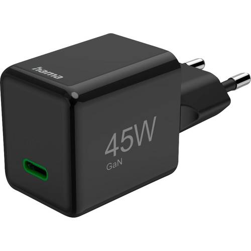 Thumbnail - hama 00201987 Schnellladegerät, GaN, USB-C, Super-Mini-Charger, PD, 45 W, Schwarz