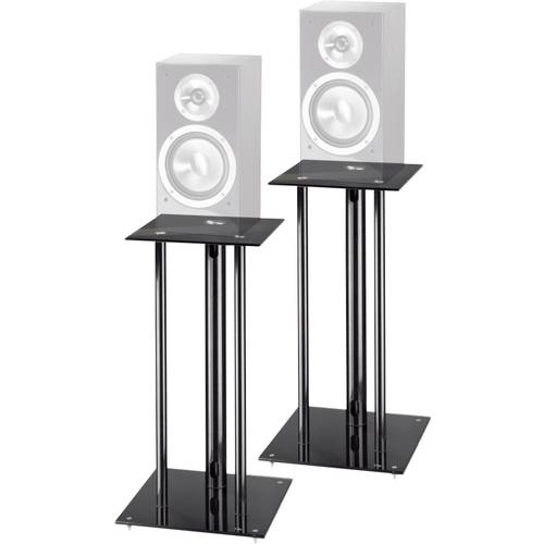 hama 00220881 Lautsprecherständer für schwere Boxen, mit Kabelführung, universal, Schwarz