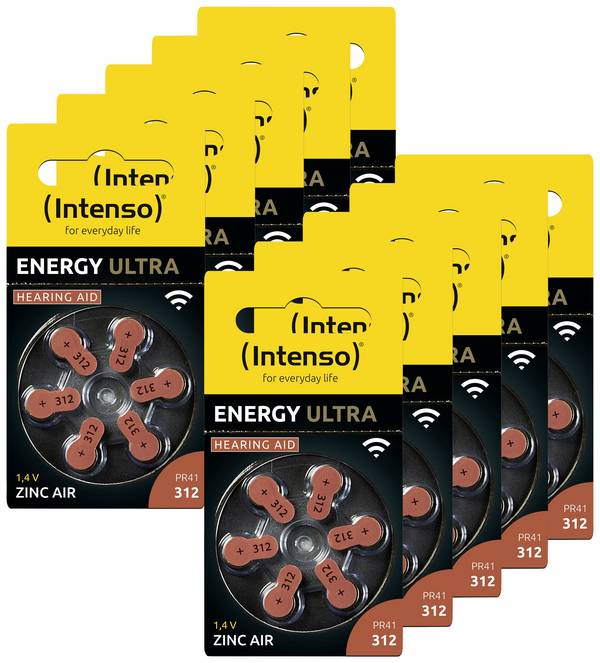 Intenso Hörgerätebatterie PR41-312 1.45 V 60 St. 148 mAh Zink-Luft 7504436MP