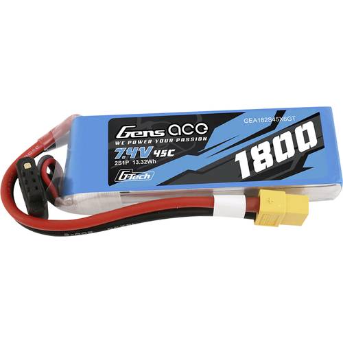 Gens ace Modellbau-Akkupack (LiPo) 7.4 V 1800 mAh Zellen-Zahl: 2 45 C Block XT60