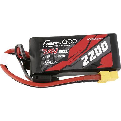 Gens ace Modellbau-Akkupack (LiPo) 7.4 V 2200 mAh Zellen-Zahl: 2 30 C Block XT60