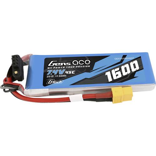Gens ace Modellbau-Akkupack (LiPo) 7.4 V 1600 mAh Zellen-Zahl: 2 45 C Block XT60