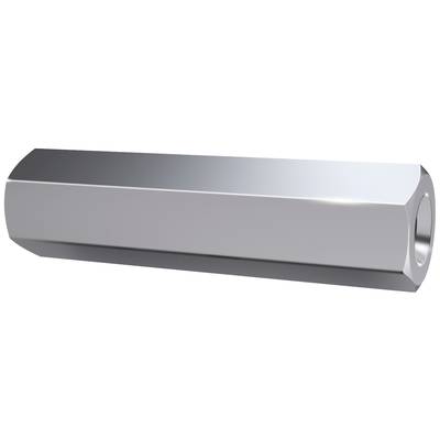 Sechskant-Verbindungsmutter aus Metall, silberfarben, mit Innengewinde.
