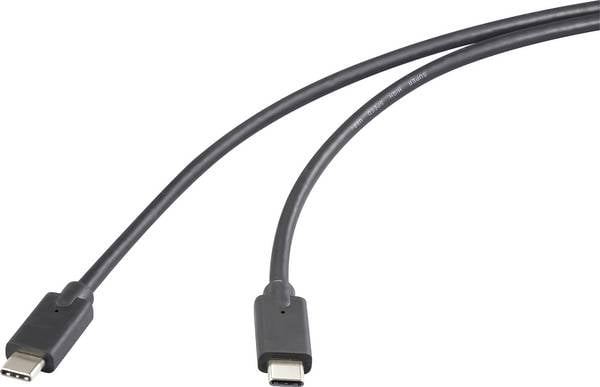 Renkforce USB-C® Kabel  USB 3.2 Gen2x2 USB-C® Stecker, USB-C® Stecker 0.50 m Schwarz TPE-Mantel RF-5501100