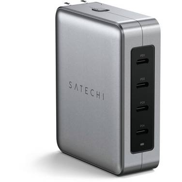 Satechi ST-W145GTM USB Ladegerät 145 W 4x USB-C® USB PD Grau Innenbereich