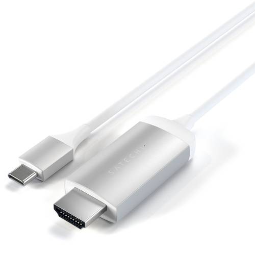 Satechi USB-C® / HDMI Anschlusskabel HDMI-A Stecker, USB-C® Stecker 1.8 m Silber ST-CHDMIS 4K UHD USB-C®-Displaykabel