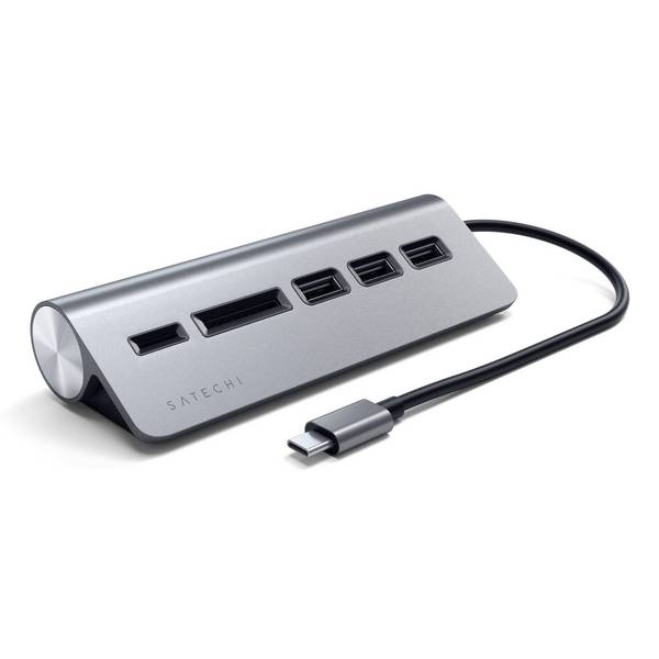 Satechi ST-TCHCRM USB-Hub 3 Port USB-A, SD, microSD USB 3.0 5 GBit/s  Spacegrau ST-TCHCRM