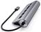 Externer USB-C-Hub in Metall-Optik mit mehreren Anschlüssen, darunter USB, HDMI, Anthrazitfarbe. Verbindet Geräte mit Laptops.