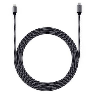 Satechi ST-TCL18M, 1,8 m, Lightning, USB C, Männlich, Männlich, Schwarz, Grau