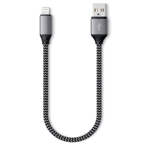 Thumbnail - Satechi USB-Kabel USB 2.0 USB-A Stecker, Apple Lightning Stecker 0.25 m Grau, Schwarz ST-TAL10M