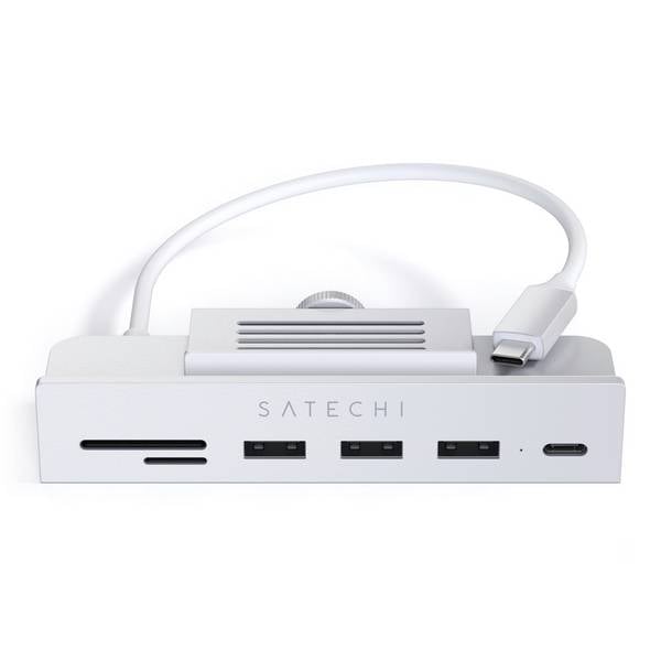 Satechi ST-UCICHS USB-Hub 3+1 Port USB-A, USB-C®, SD, microSD USB 3.0 5 GBit/s  Silber Clamp Hub
