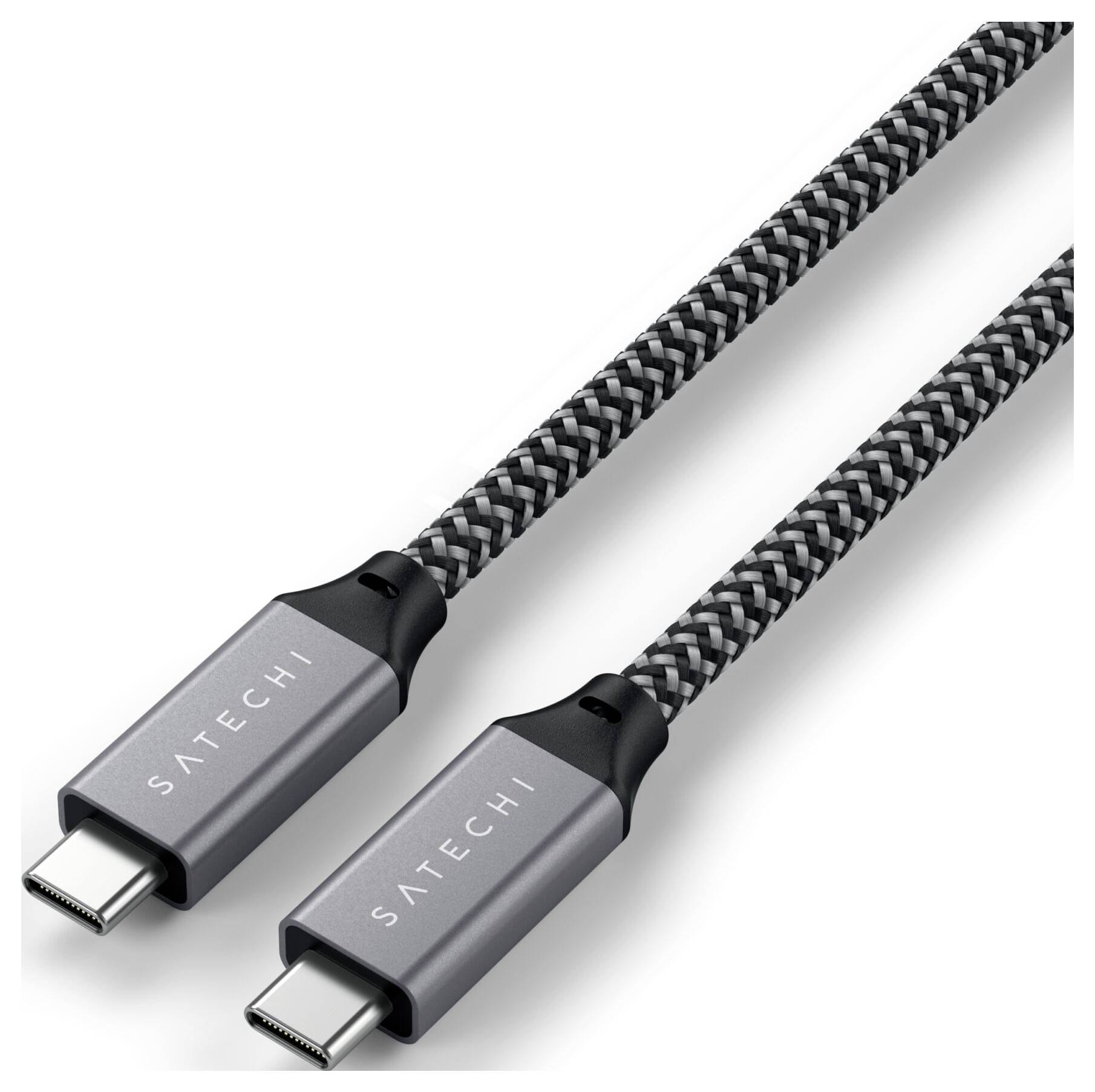 'Graues Satechi USB-C Kabel mit geflochtenem Design'