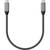 Ein geflochtenes Satechi USB-C-auf-USB-C-Kabel, grau und schwarz, geeignet zum Laden oder Übertragen von Daten zwischen Geräten.
