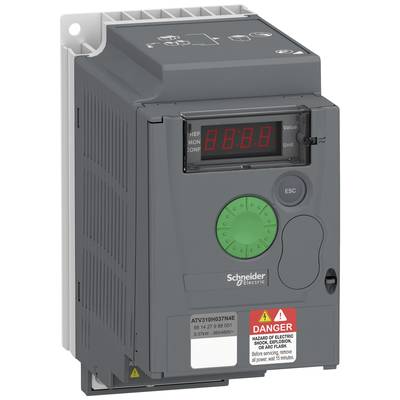 Ein Frequenzumrichter von Schneider Electric mit digitaler Anzeige und Steuerknopf, verwendet zur Regelung elektrischer Motoren.