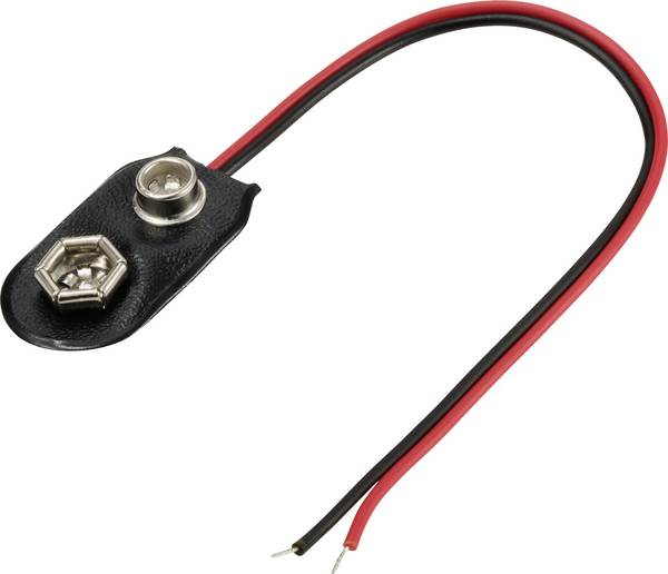 TRU COMPONENTS TC-13220476 Batterieclip 1x 9 V Block Druckknopfanschluss (L x B) 28 mm x 15 mm