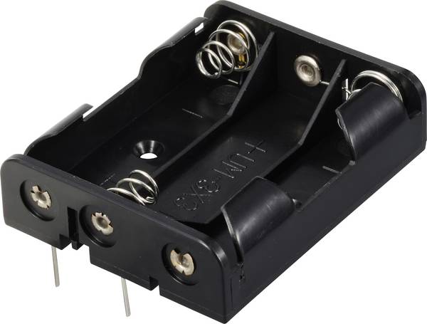 TRU COMPONENTS TC-13220536 Batteriehalter 3x Mignon (AA) Kontaktpole (L x B x H) 60 x 48 x 16 mm