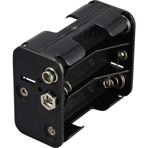 TRU COMPONENTS TC-13220544 Batteriehalter 6x Mignon (AA) Druckknopfanschluss (L x B x H) 61 x 48 x 19 mm