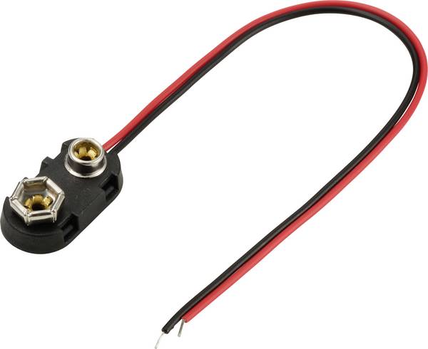 TRU COMPONENTS TC-13220564 Batterieclip 1x 9 V Block Druckknopfanschluss (L x B) 24 mm x 13 mm